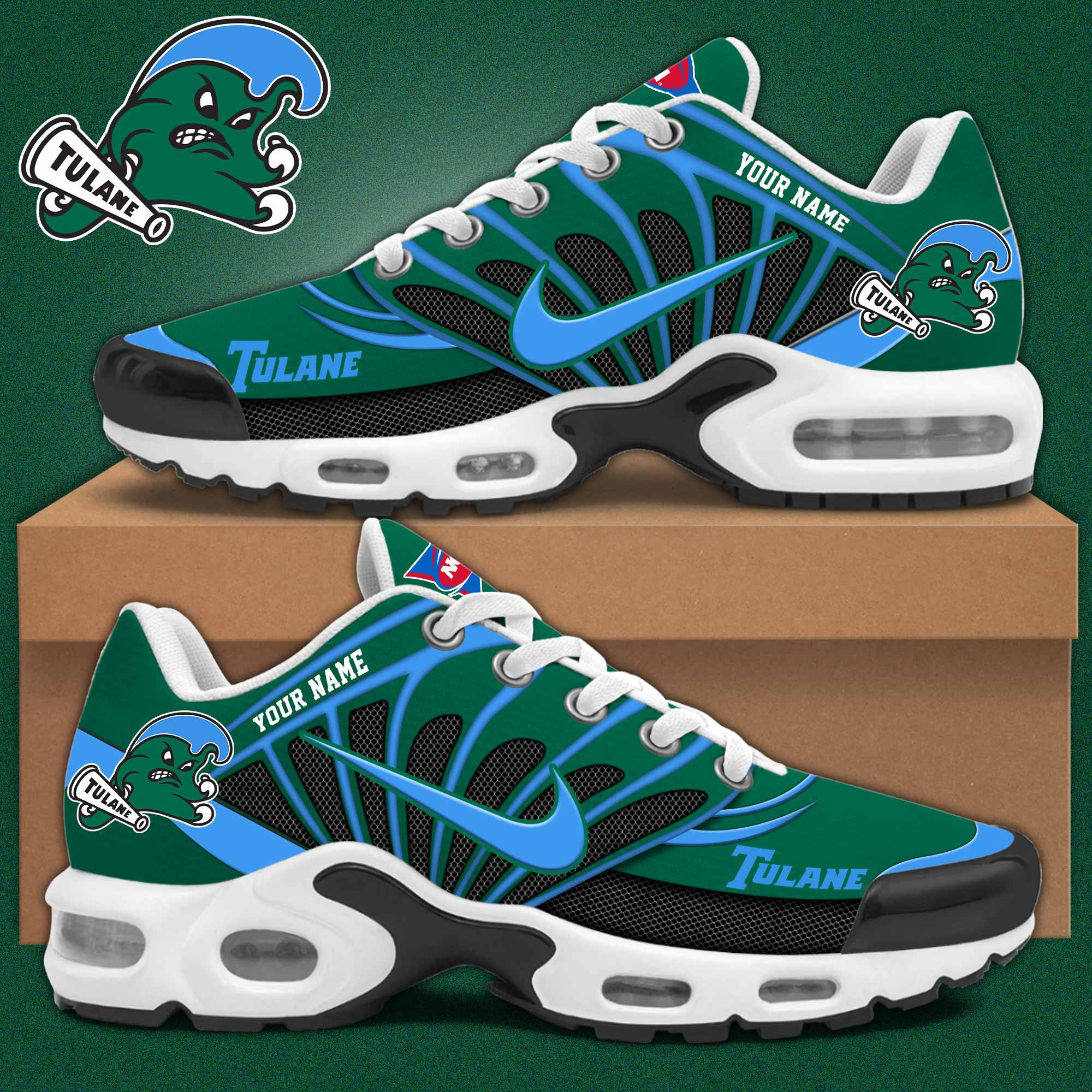 Chaussures personnalisées Tulane Green Wave S516508
