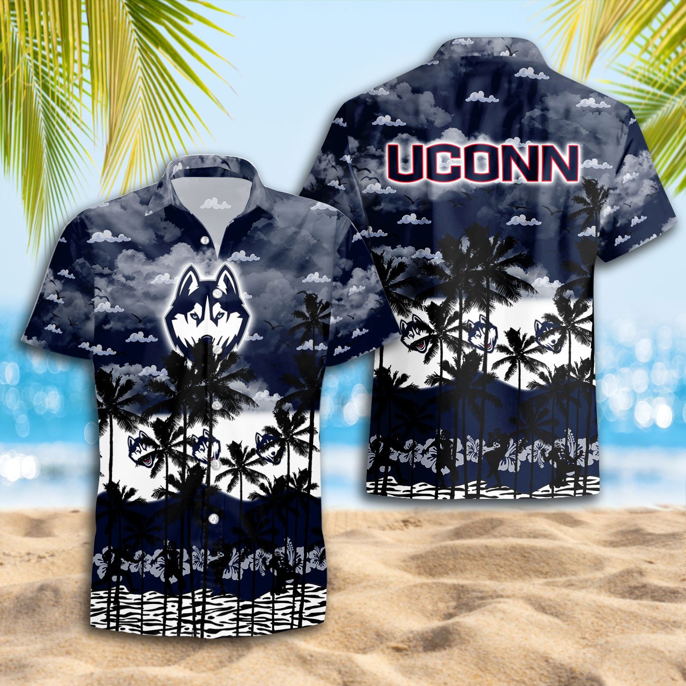 UConn Huskies Custom Name Camouflage Hoodie