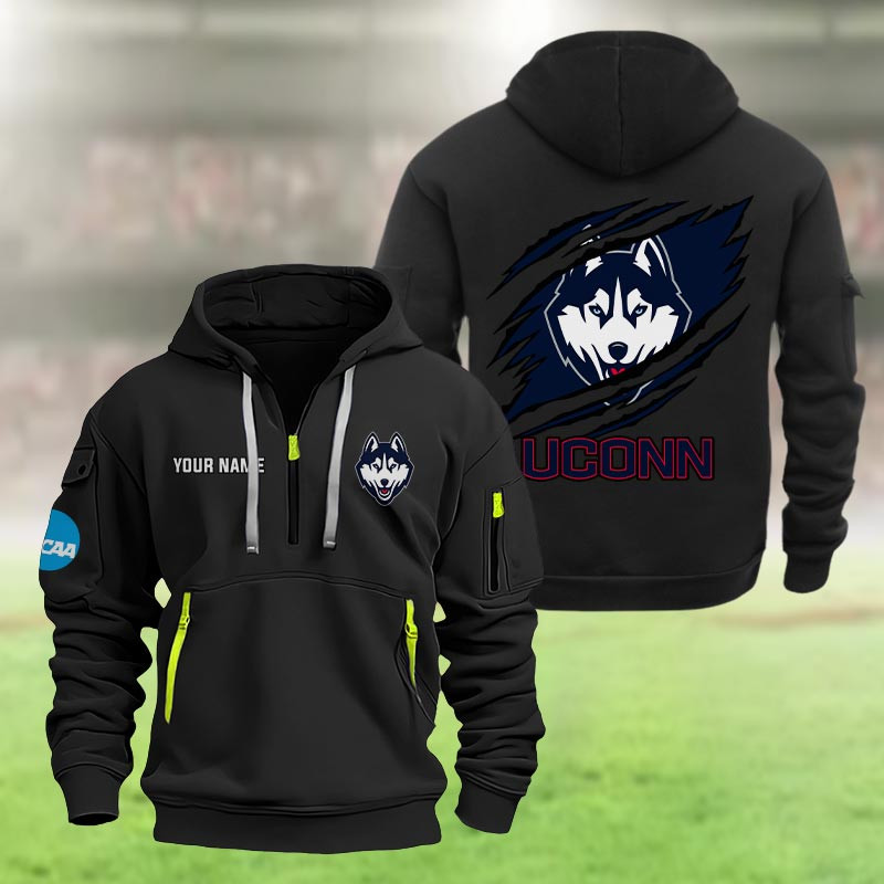 Uconn Huskies Schwerer Kapuzenpullover