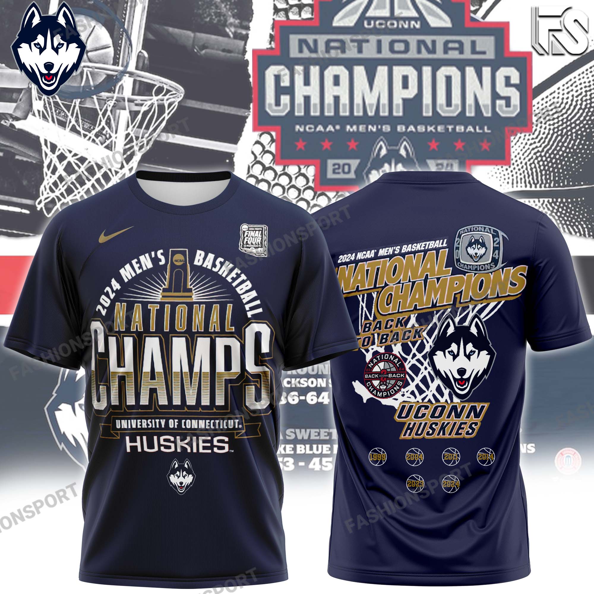 UConn Men Basketballl Champion T-Shirt