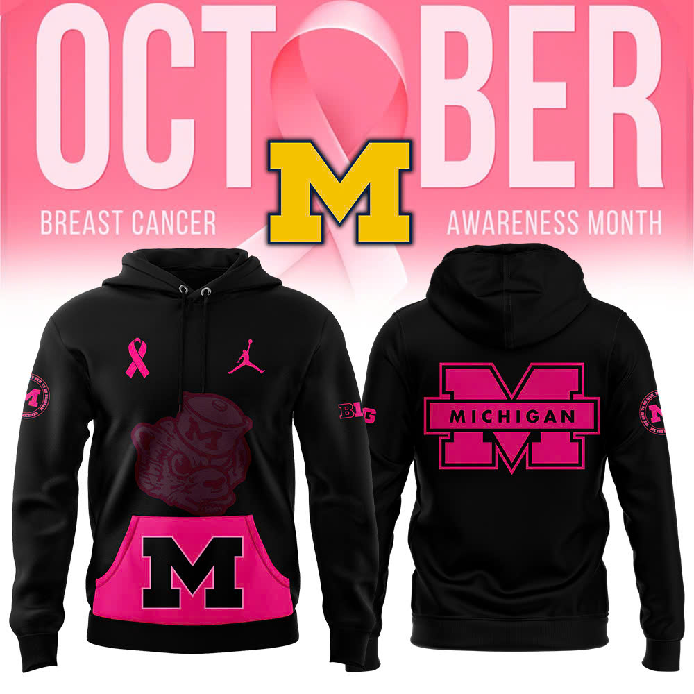 Black Michigan Wolverines football Crucial Catch Club Pullover Hoodie V2