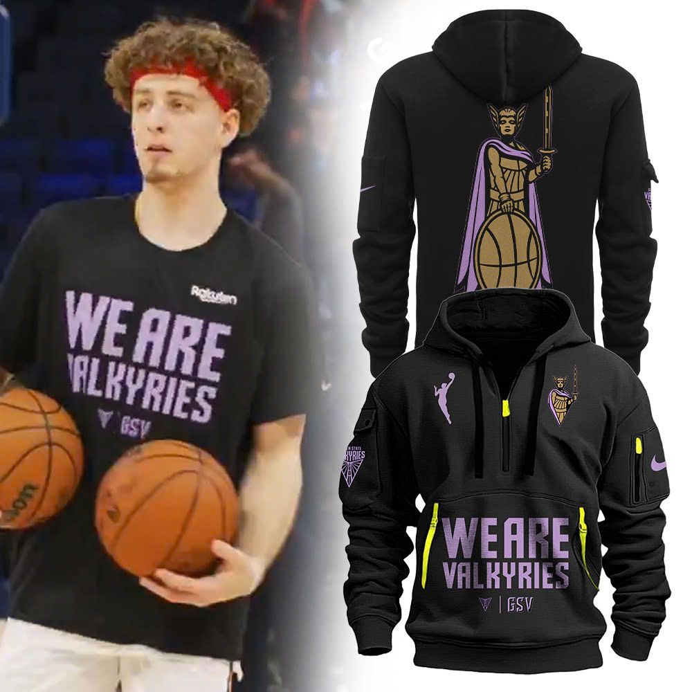 Unisex Playa Society Black Golden State Valkyries Secondary Logo Neuer schwerer Kapuzenpullover