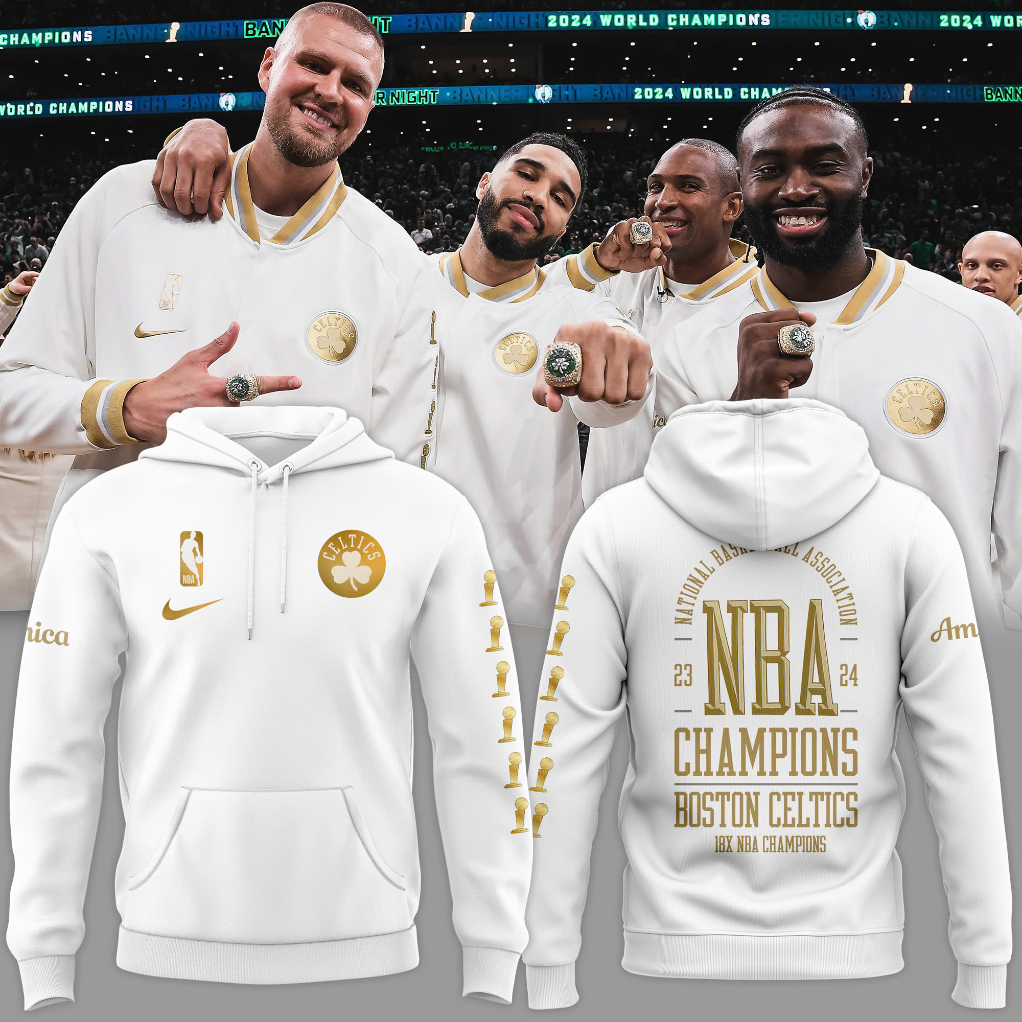 Unisex White Boston Celtics NBA Finals Champions Sweater