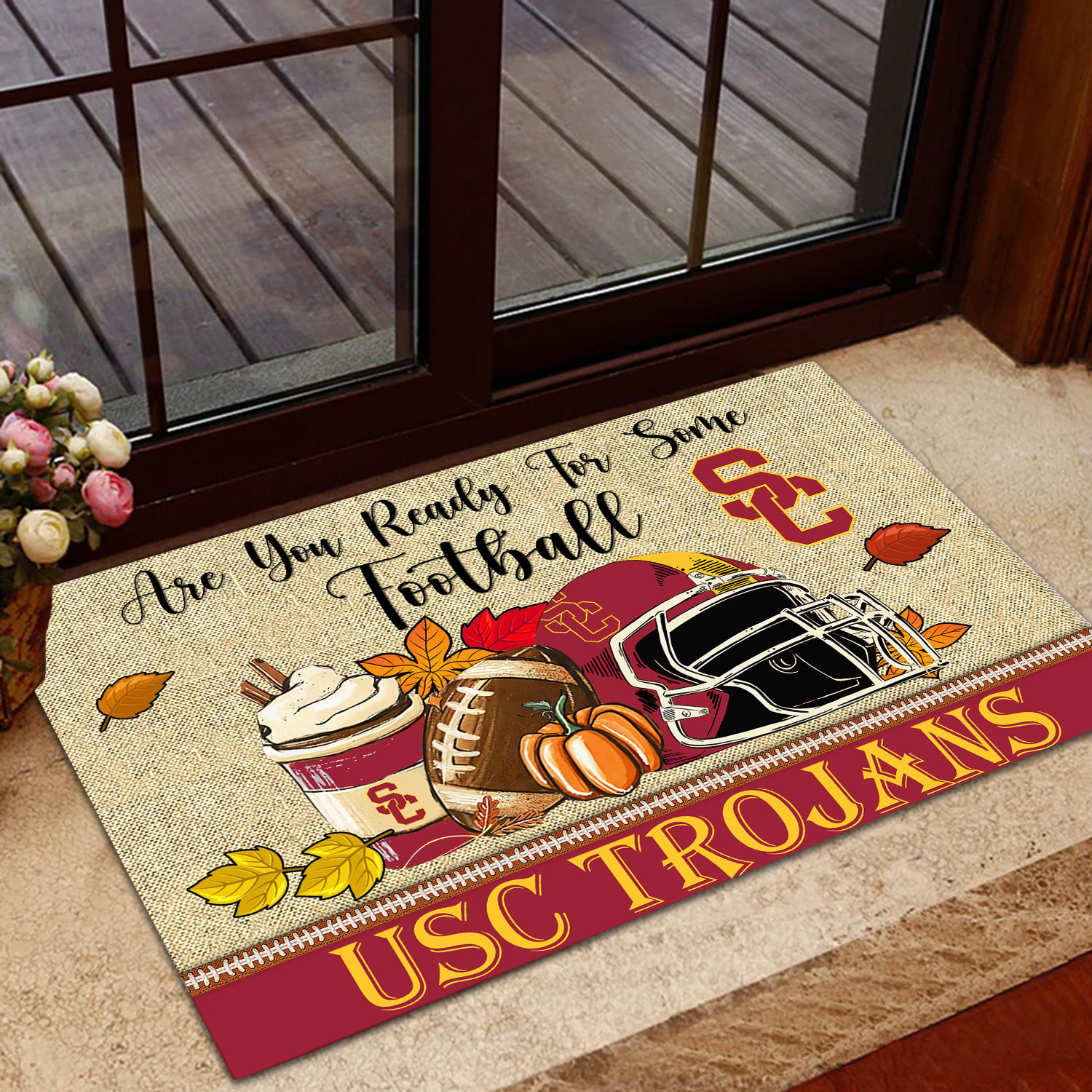 Paillasson personnalisé USC Trojans Fall Football - Texte personnalisé