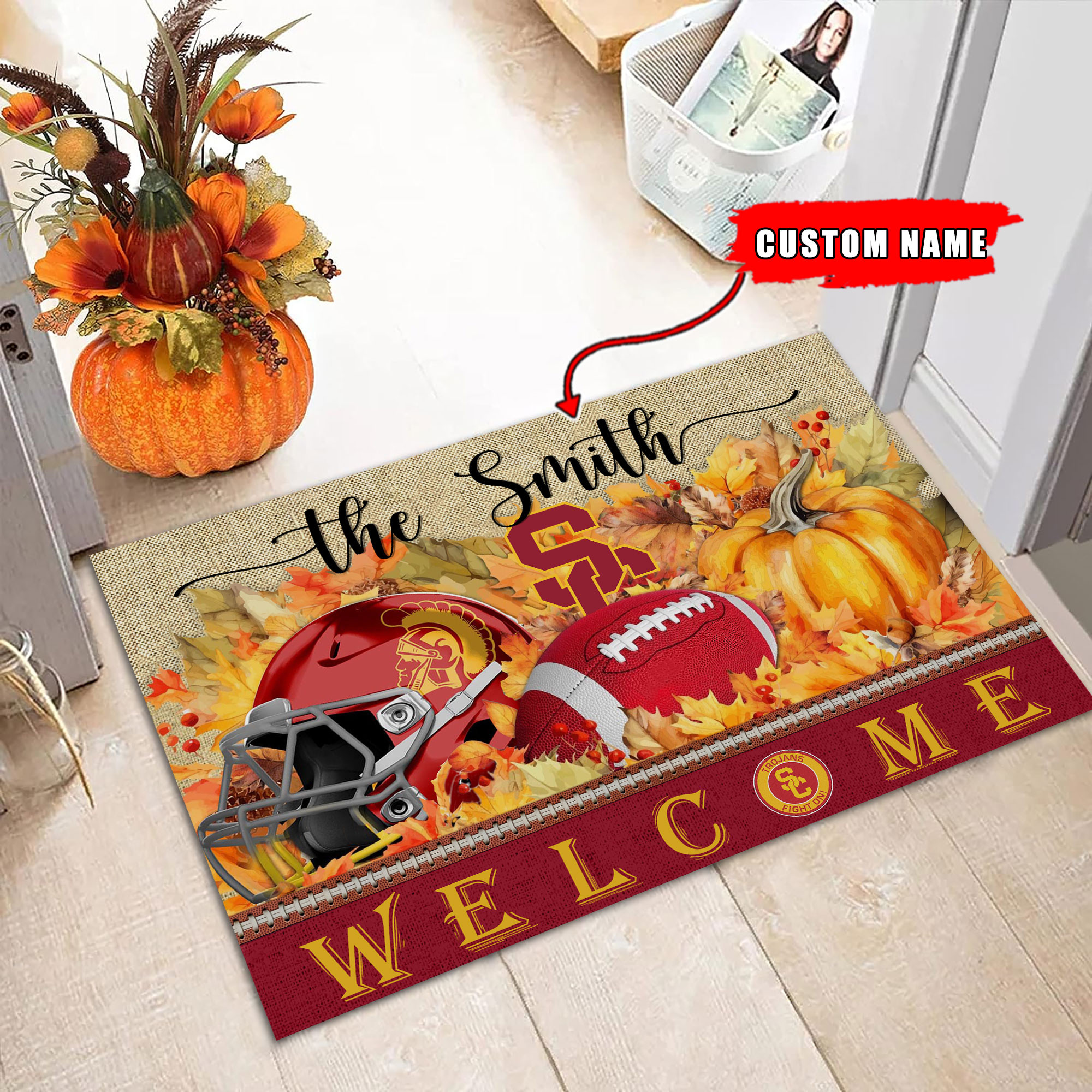 USC Trojans Welcome Fall Football Garden Flag – Double Sided Printed
